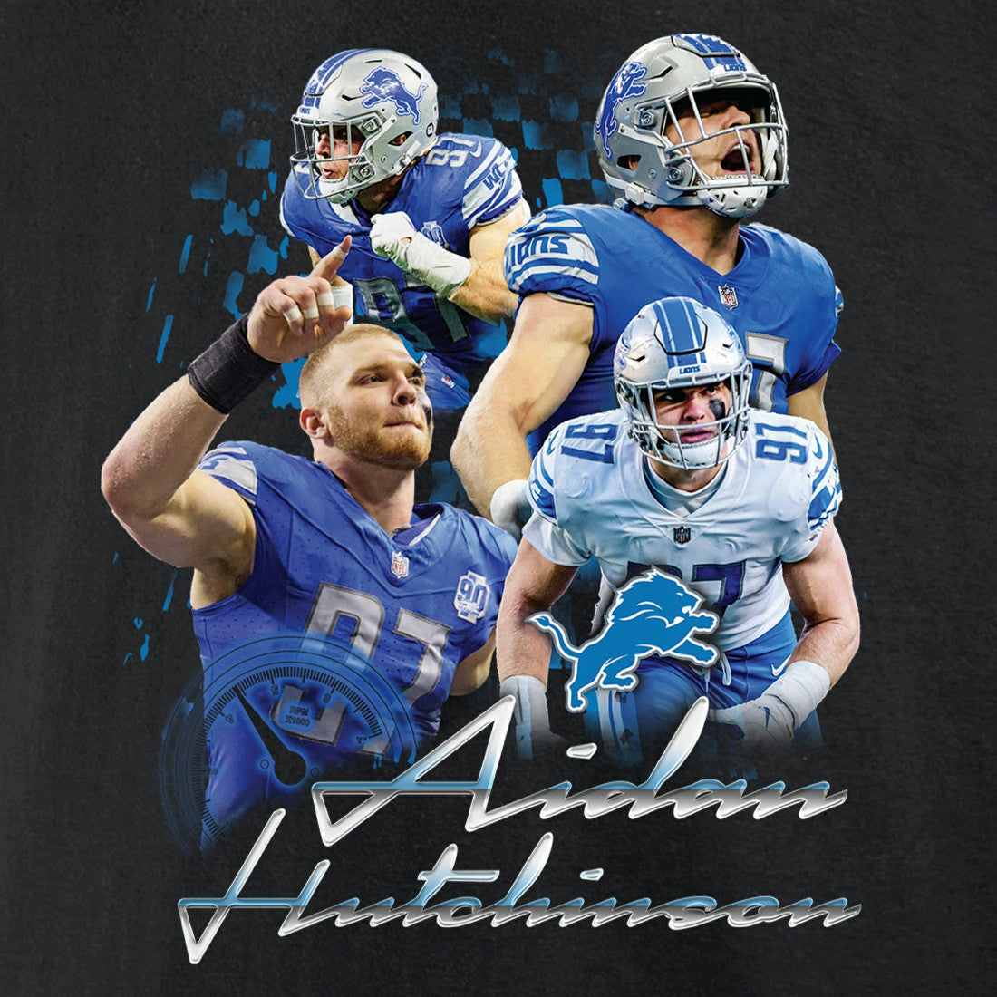 Detroit Lions  Aidan Hutchinson  Notorious Graphic T-Shirt