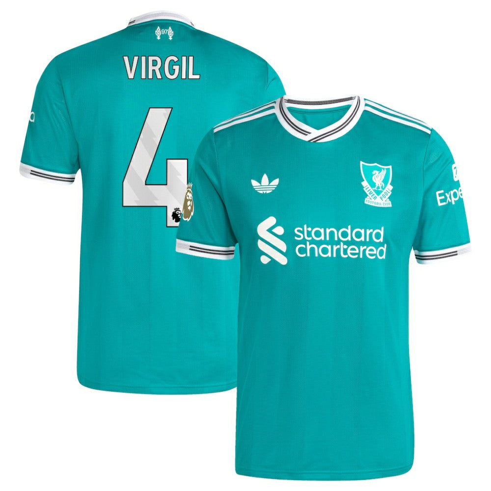Virgil van Dijk Liverpool 2025/26 Third Player Jersey Green - Adidas