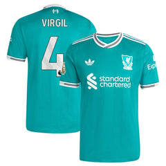 Virgil van Dijk Liverpool 2025/26 Third Player Jersey Green - Adidas