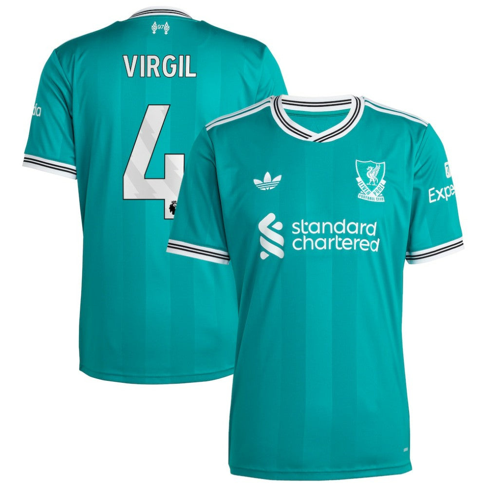 Virgil van Dijk Liverpool 2025/26 Third Replica Player Jersey Green - Adidas