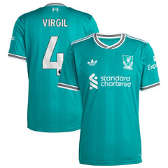 Virgil van Dijk Liverpool 2025/26 Third Replica Player Jersey Green - Adidas