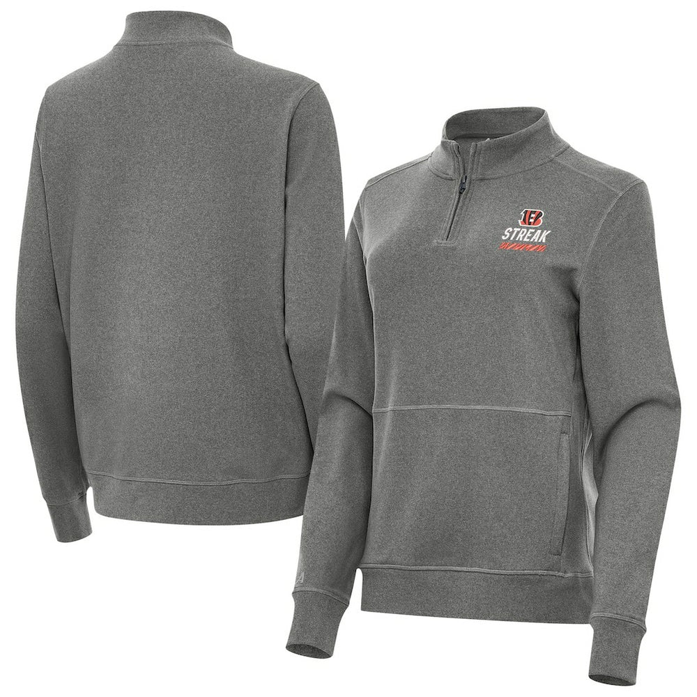 Cincinnati Bengals  Antigua Women's Streak Crush Quarter-Zip Pullover