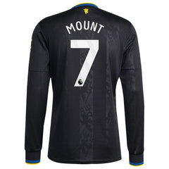 Mason Mount Manchester United 2025/26 Third Replica Long Sleeve Player Jersey Black - Adidas
