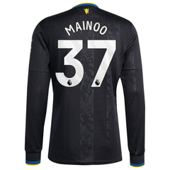 Kobbie Mainoo Manchester United 2025/26 Third Replica Long Sleeve Player Jersey Black - Adidas