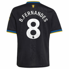 Bruno Fernandes Manchester United Youth 2025/26 Third Replica Player Jersey Black - Adidas