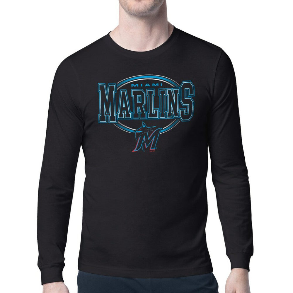 Miami Marlins Starter Team Track Graphic Long Sleeve T-Shirt | MLB New
