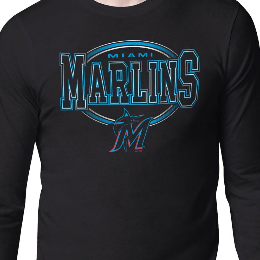 Miami Marlins Starter Team Track Graphic Long Sleeve T-Shirt | MLB New