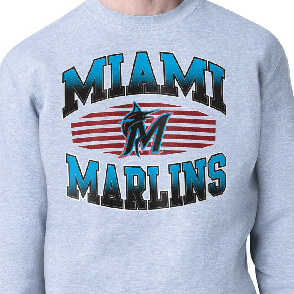 Miami Marlins Starter Team Grit Graphic Fleece Pullover Sweatshirt | MLB Near me