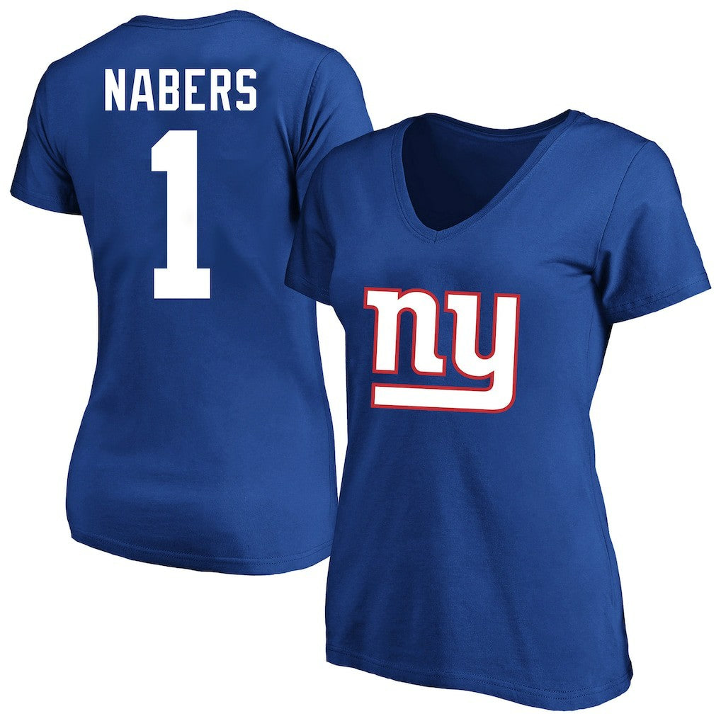 New York Giants Fanatics Malik Nabers  Women's Plus Size Name & Number T-Shirt
