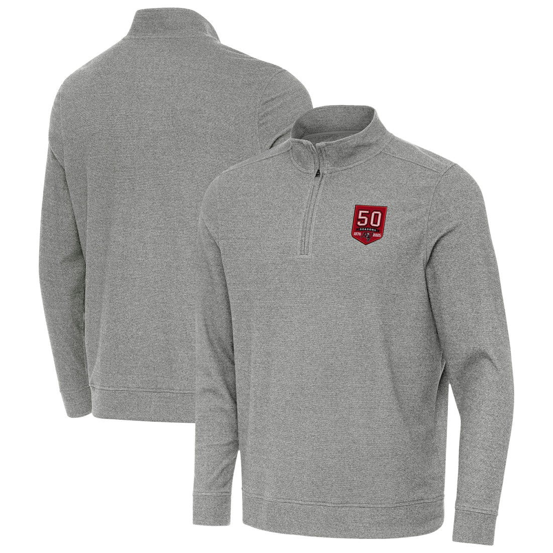 Tampa Bay Buccaneers  Antigua 50th Season Subtle Quarter-Zip Sweatshirt