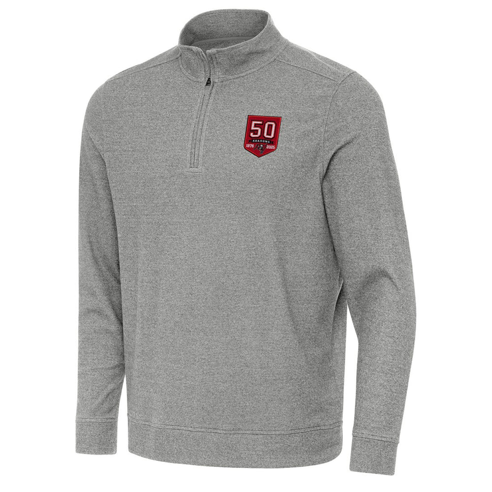 Tampa Bay Buccaneers  Antigua 50th Season Subtle Quarter-Zip Sweatshirt