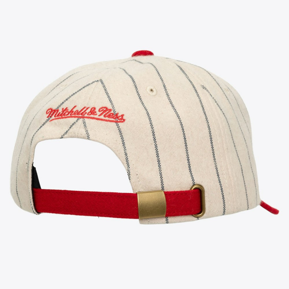 Boston Red Sox Mitchell & Ness Unisex Vintage Ground Melton Wool Pinstripe Adjustable Hat | MLB New