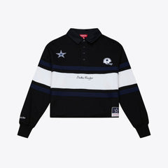 Dallas Cowboys Mitchell & Ness Women's Cropped Long Sleeve Rugby Polo