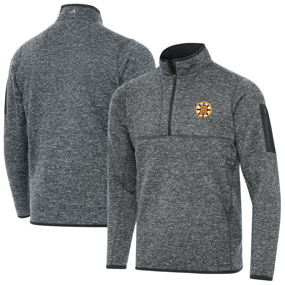 Boston Bruins Antigua Fortune Quarter-Zip Pullover Jacket Outlet