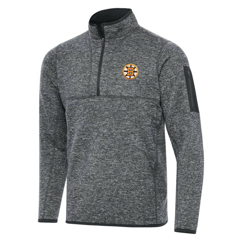 Boston Bruins Antigua Fortune Quarter-Zip Pullover Jacket Outlet