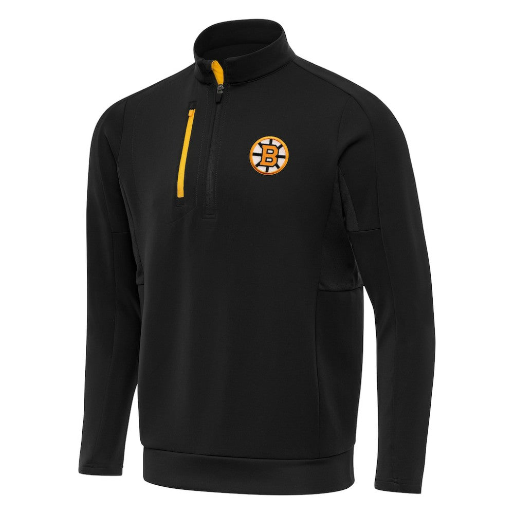 Boston Bruins Antigua Generation Quarter-Zip Pullover Top On Sale