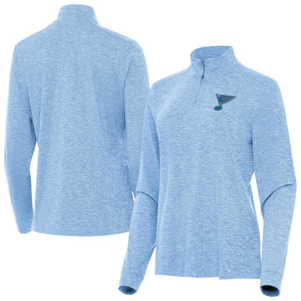 St. Louis Blues Antigua Mentor Long Sleeve Quarter-Zip Mock Polo Online