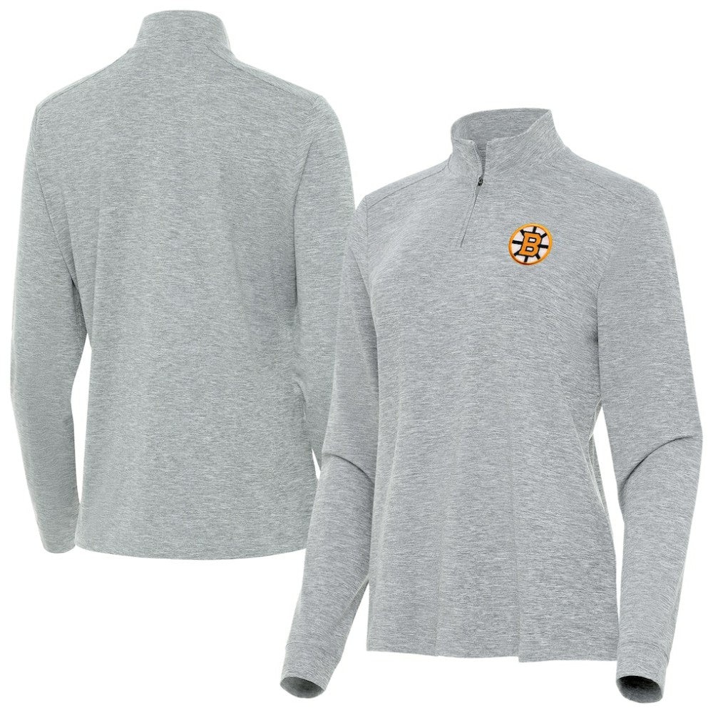 Boston Bruins Antigua Mentor Long Sleeve Quarter-Zip Mock Polo Online