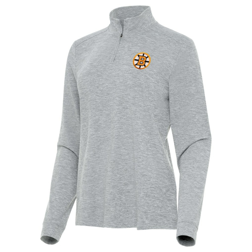 Boston Bruins Antigua Mentor Long Sleeve Quarter-Zip Mock Polo Online