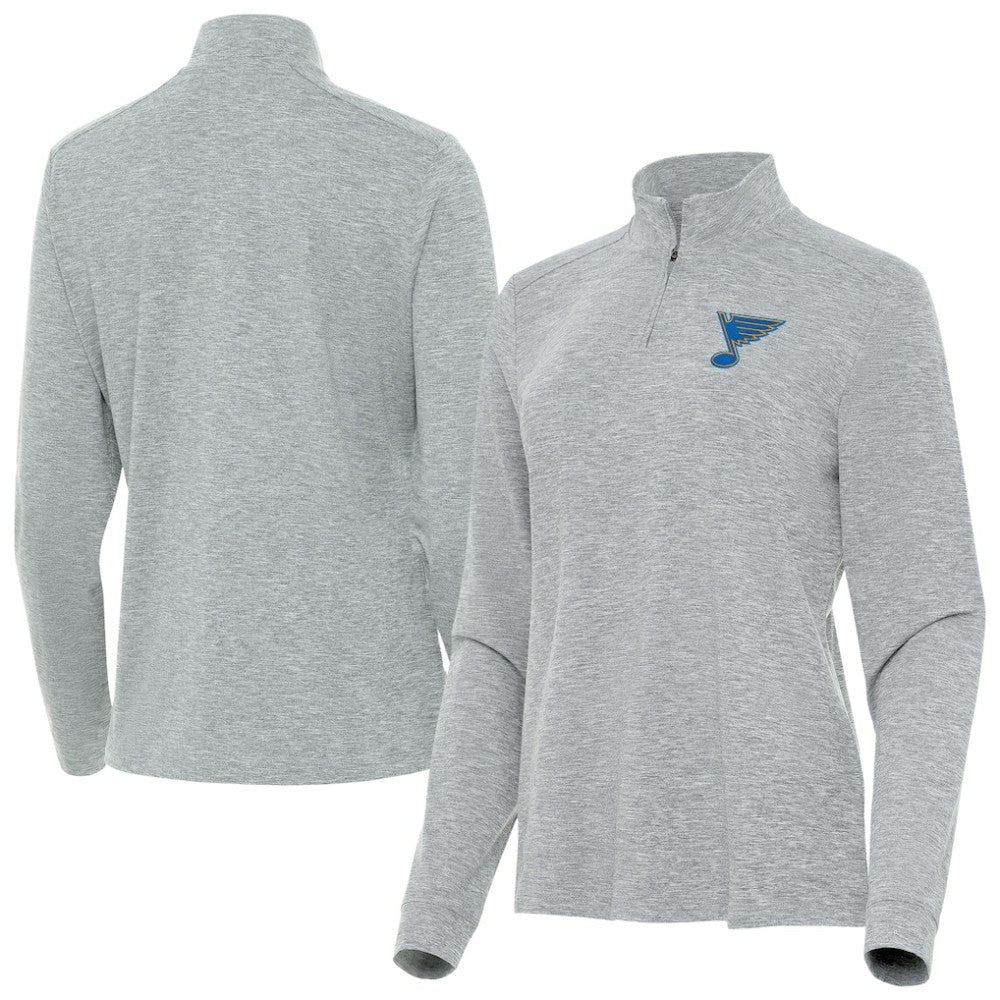 St. Louis Blues Antigua Mentor Long Sleeve Quarter-Zip Mock Polo On Sale