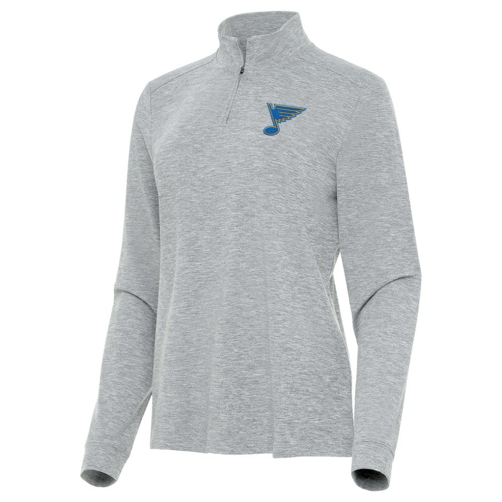 St. Louis Blues Antigua Mentor Long Sleeve Quarter-Zip Mock Polo On Sale