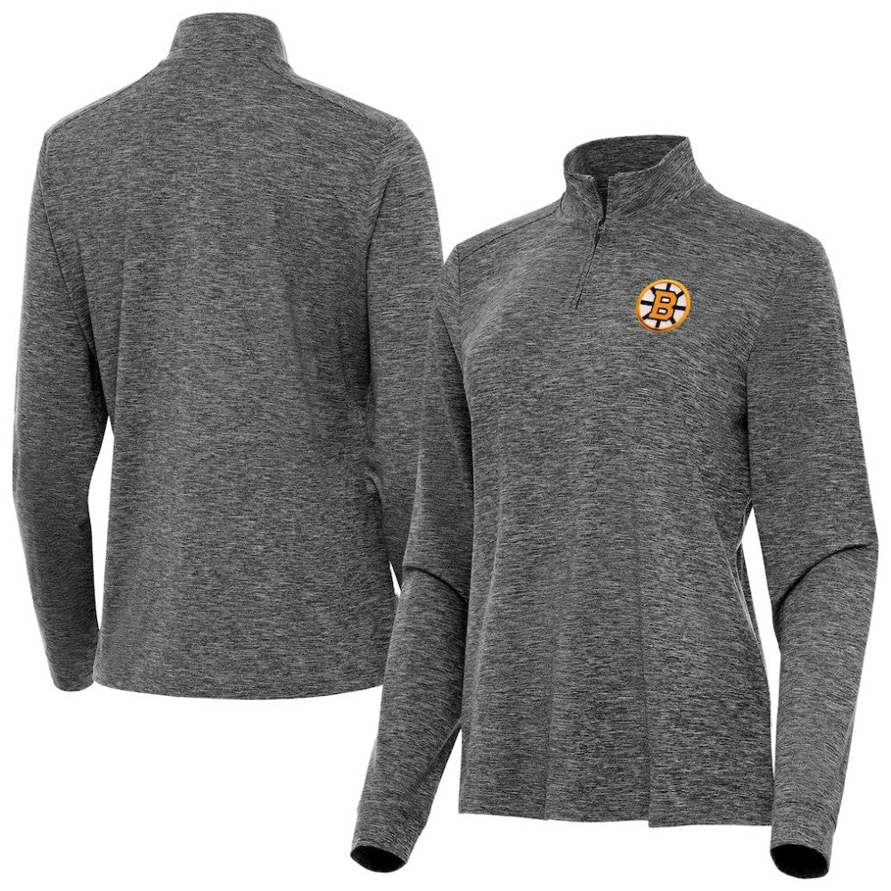 Boston Bruins Antigua Mentor Long Sleeve Quarter-Zip Mock Polo Sale