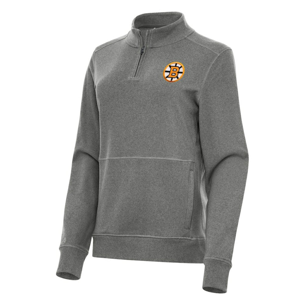 Boston Bruins Antigua Women's Crush Quarter-Zip Pullover On Sale