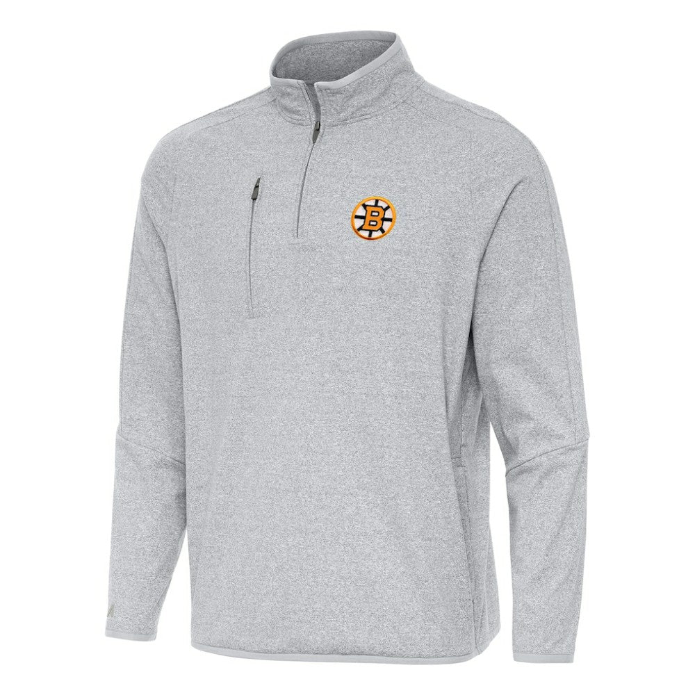 Boston Bruins Antigua Certain Tri-Blend Quarter-Zip Top Sale