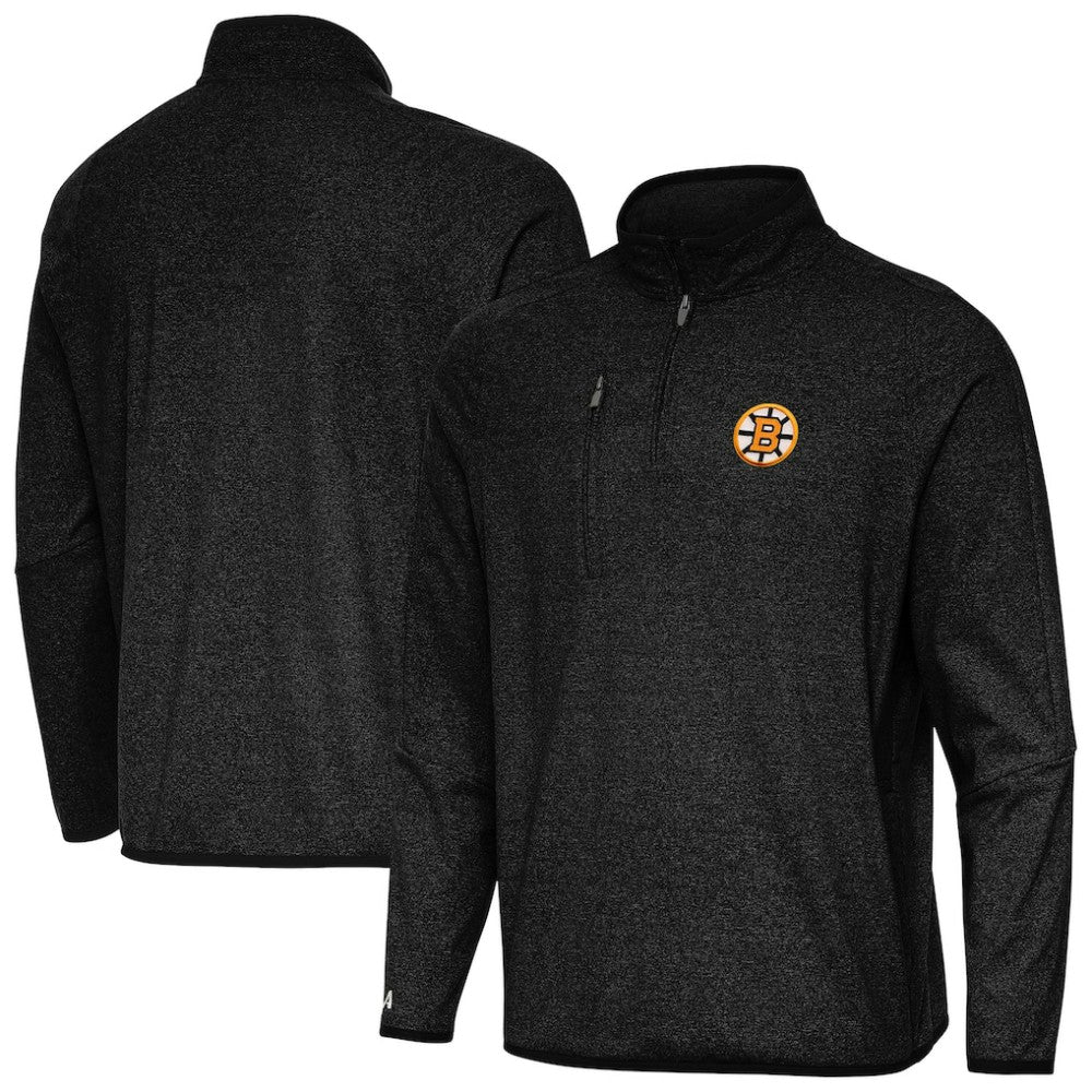 Boston Bruins Antigua Certain Tri-Blend Quarter-Zip Top On Sale