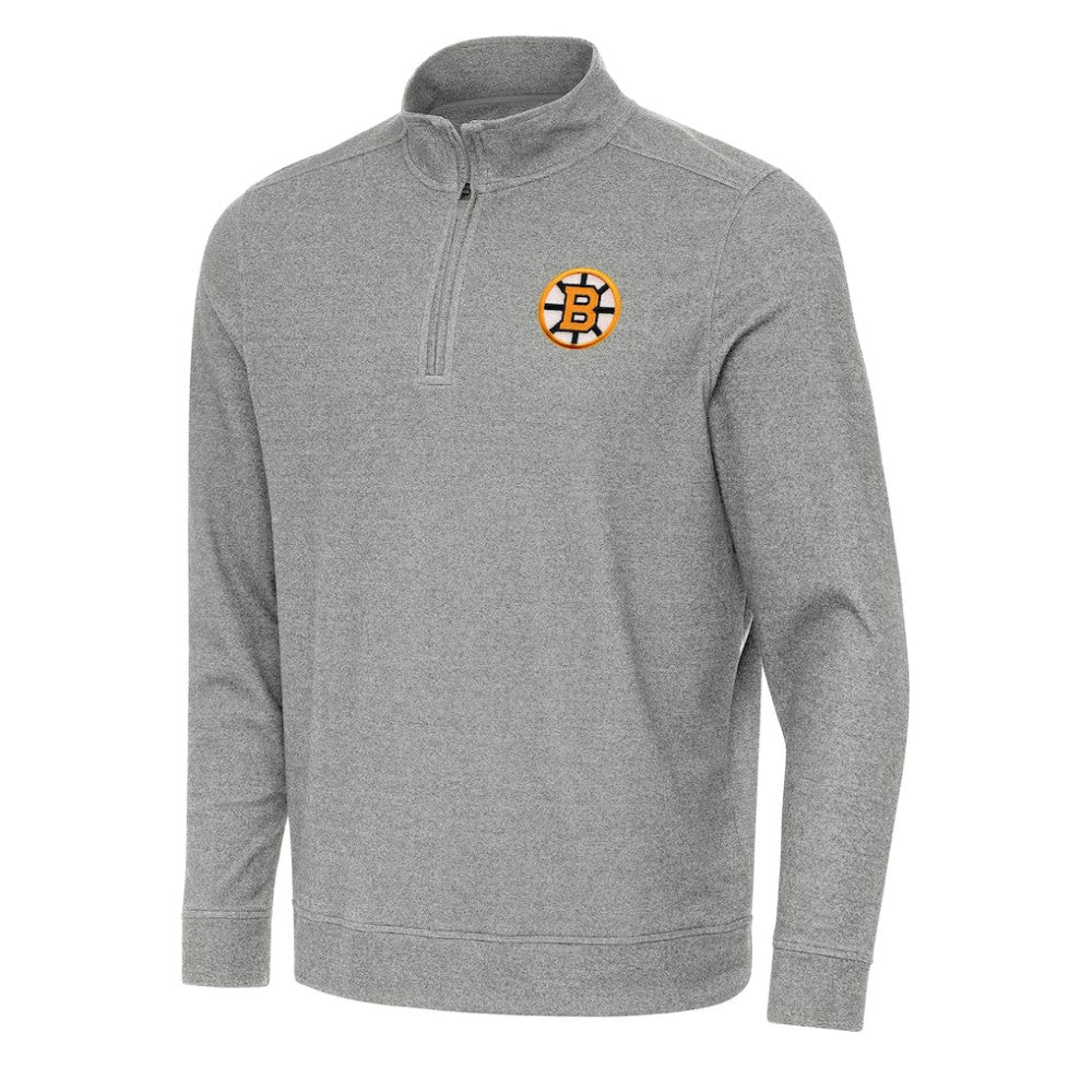 Boston Bruins Antigua Subtle Quarter-Zip Sweatshirt For Sale
