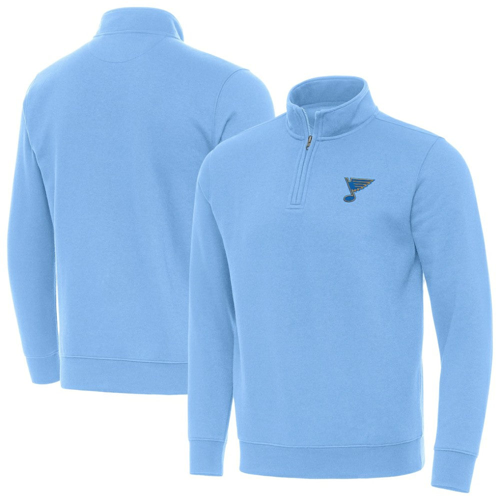 St. Louis Blues Antigua Victory Quarter-Zip Pullover Top Discount