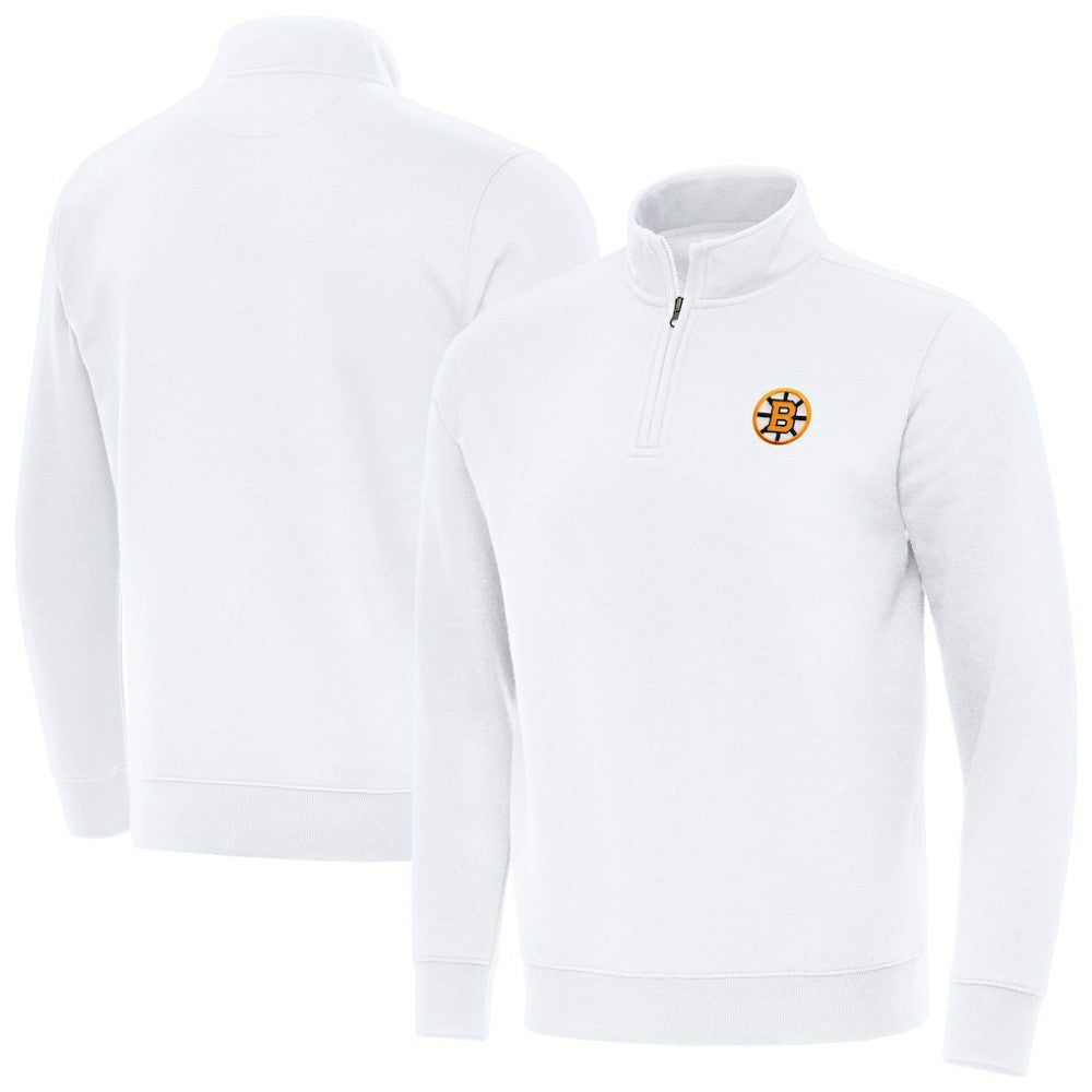 Boston Bruins Antigua Victory Quarter-Zip Pullover Top Discount
