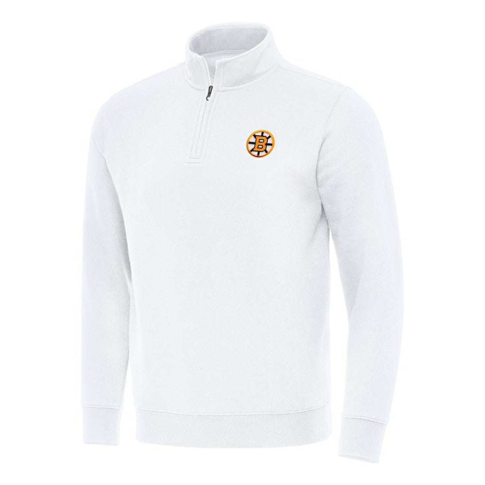 Boston Bruins Antigua Victory Quarter-Zip Pullover Top Discount