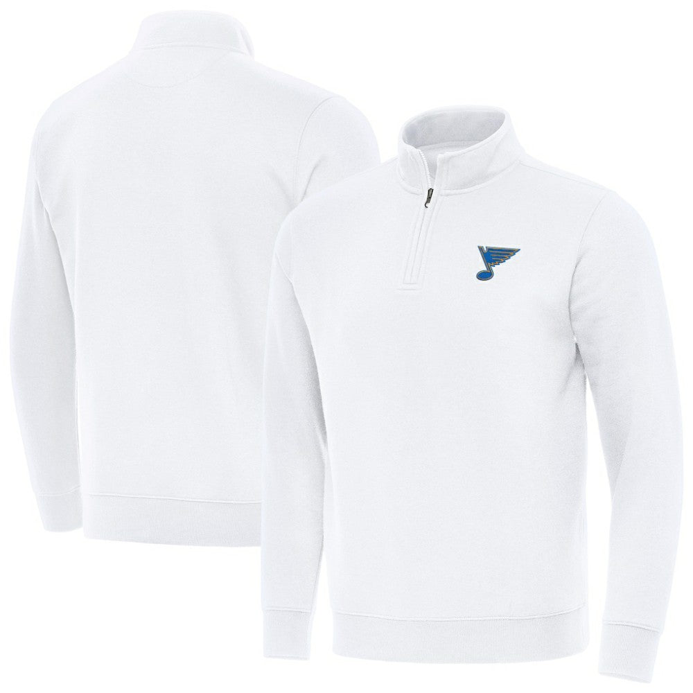 St. Louis Blues Antigua Victory Quarter-Zip Pullover Top Sale