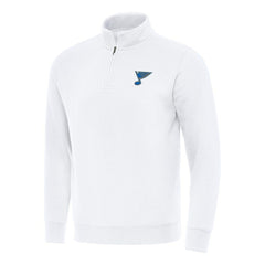 St. Louis Blues Antigua Victory Quarter-Zip Pullover Top Sale