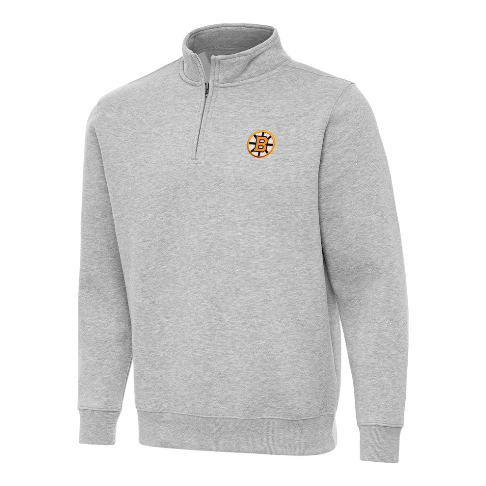 Boston Bruins Antigua Victory Quarter-Zip Pullover Top For Sale