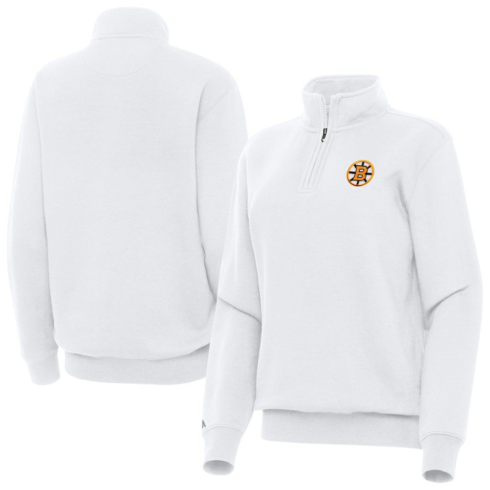 Boston Bruins Antigua Women's Victory Quarter-Zip Pullover Top Online