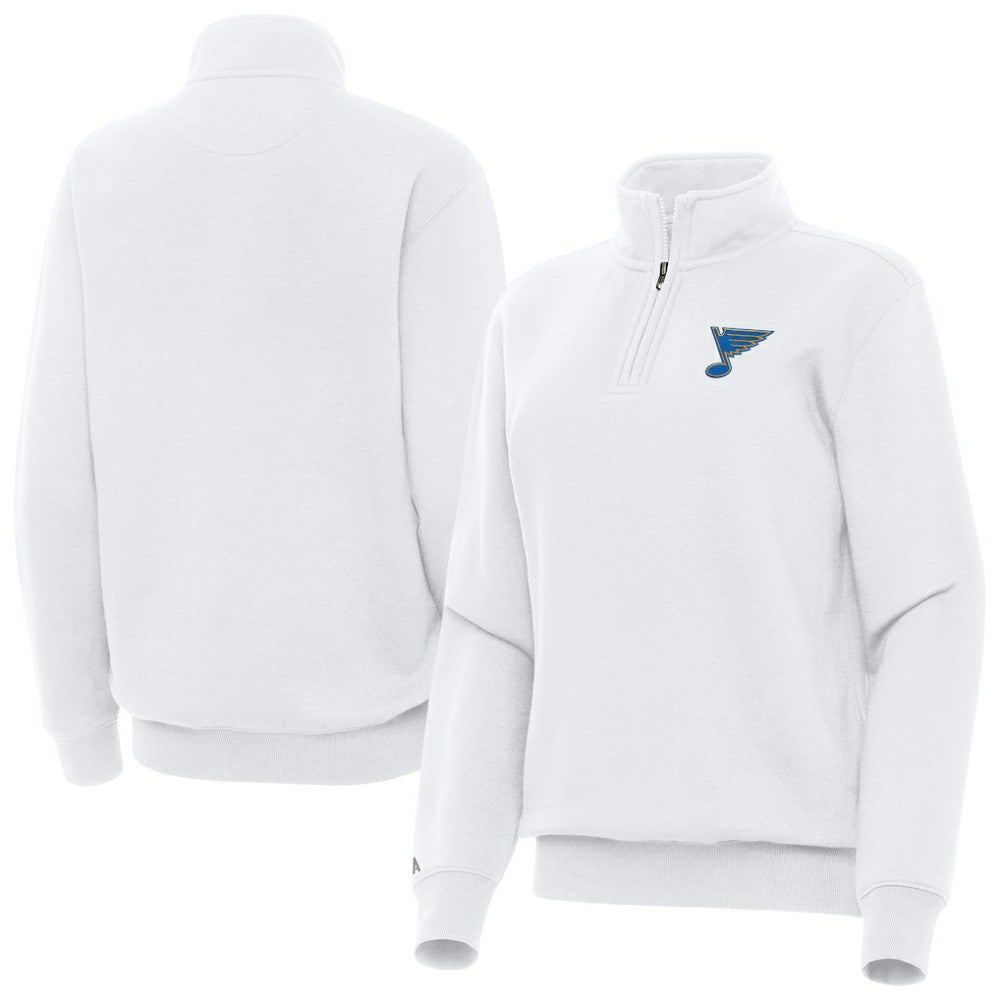 St. Louis Blues Antigua Women's Victory Quarter-Zip Pullover Top Sale