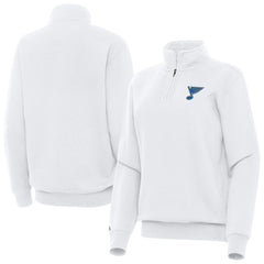 St. Louis Blues Antigua Women's Victory Quarter-Zip Pullover Top Sale