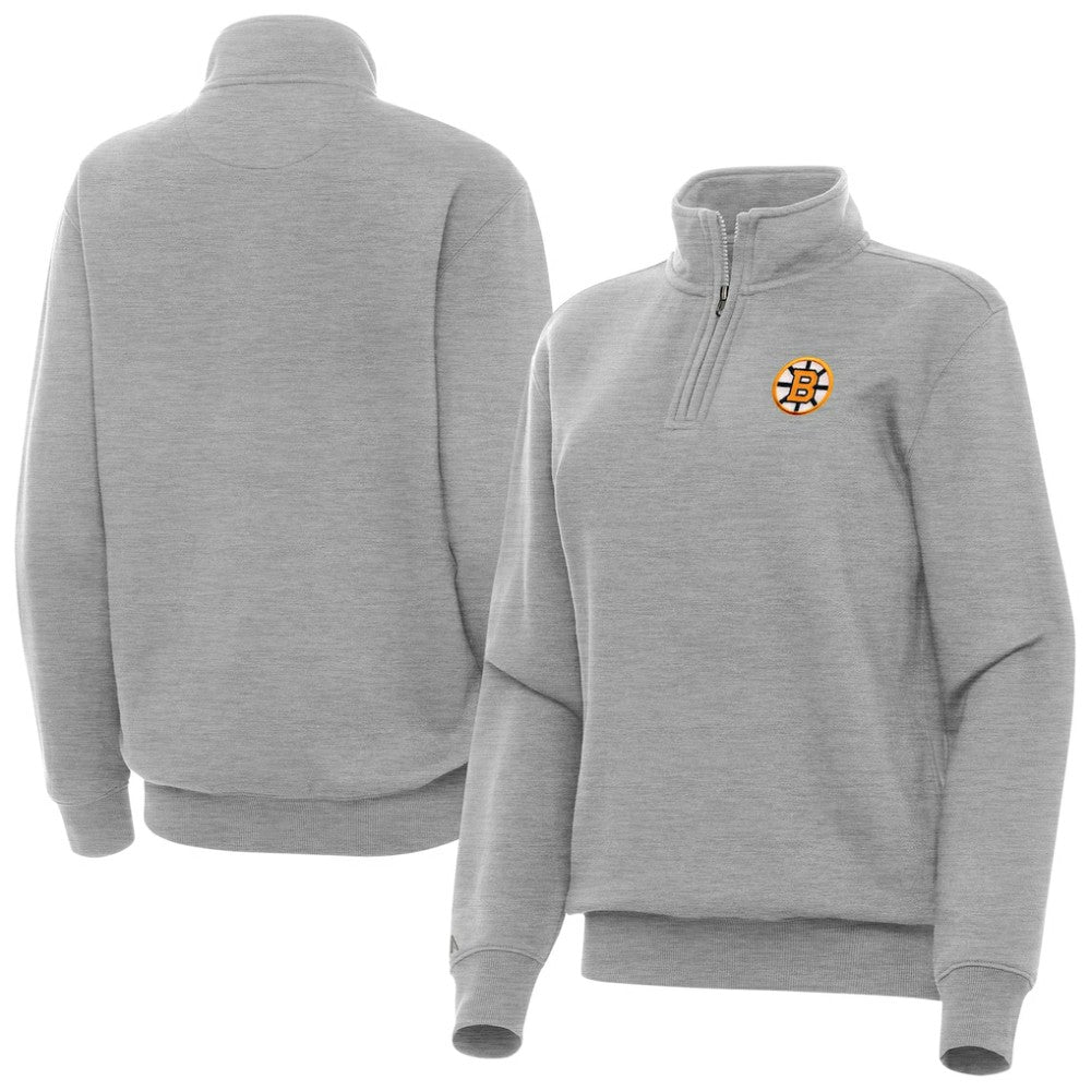 Boston Bruins Antigua Women's Victory Quarter-Zip Pullover Top Sale