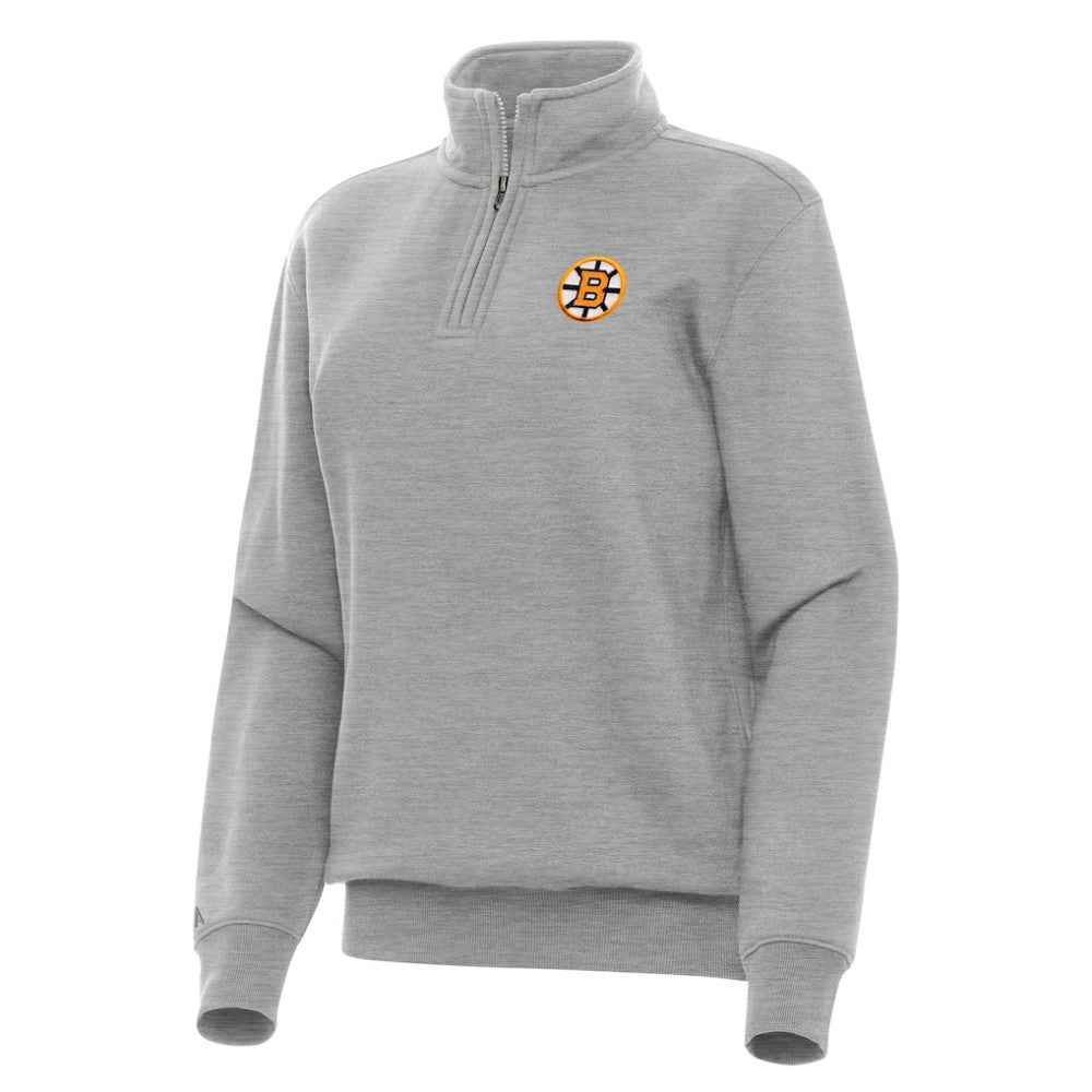 Boston Bruins Antigua Women's Victory Quarter-Zip Pullover Top Sale