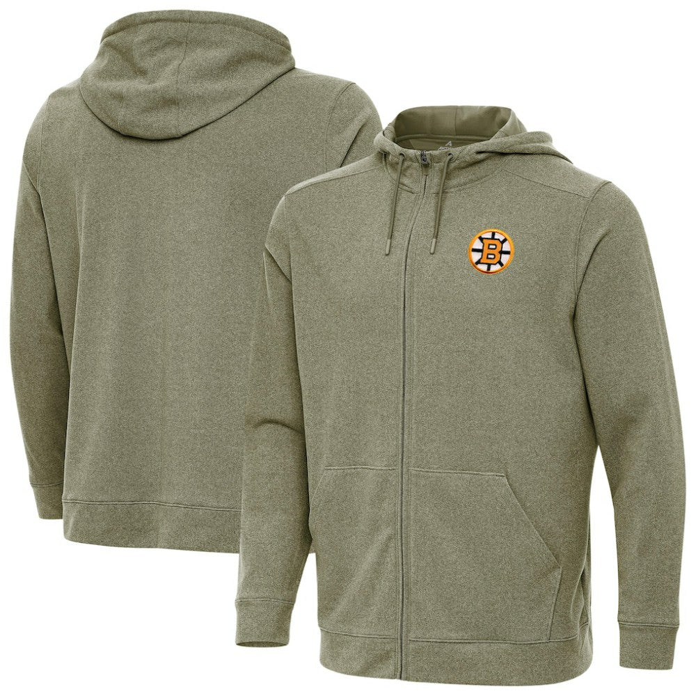 Boston Bruins Antigua Effortless Full-Zip Hoodie For Sale