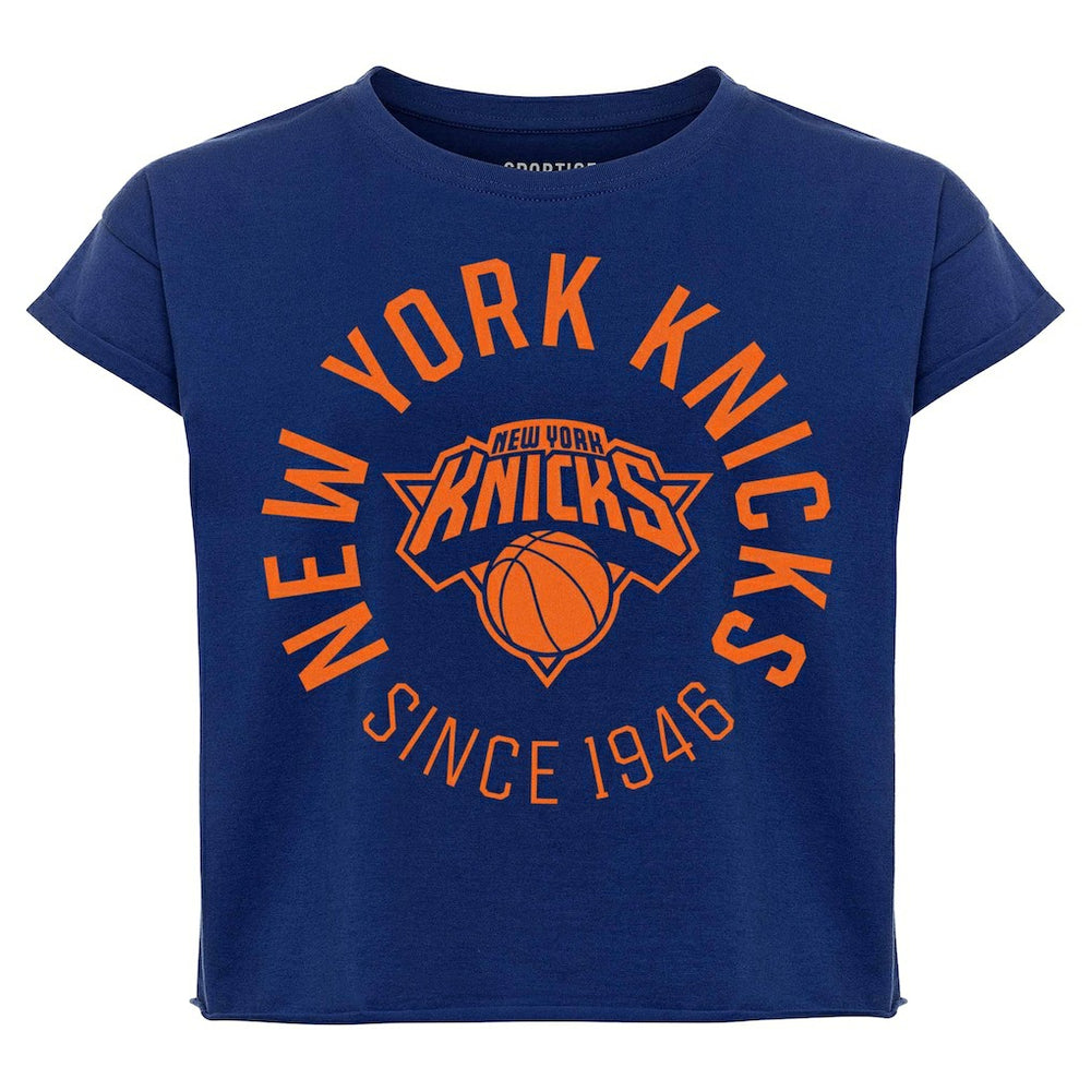 New York Knicks Sportiqe Women's Cropped Genuine Issue Collection Alana T-Shirt Discount