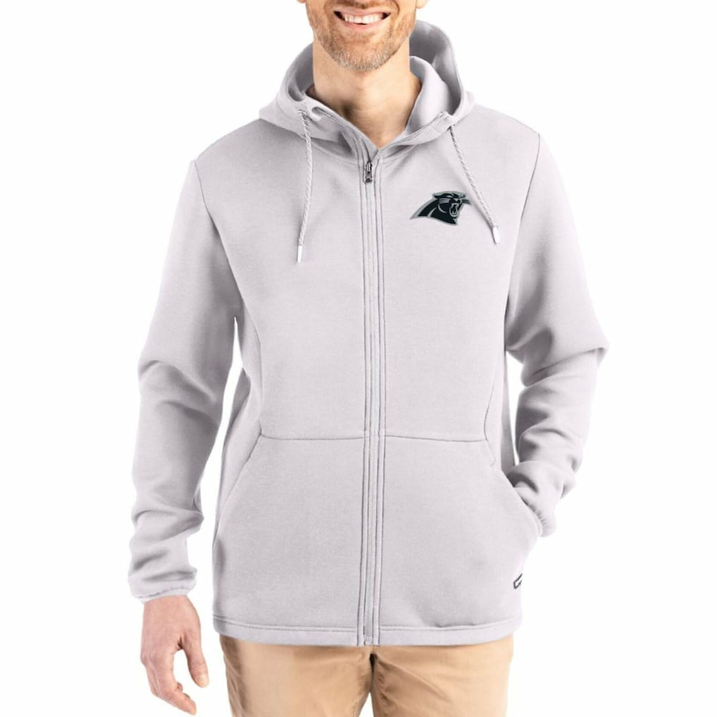 Carolina Panthers  Cutter & Buck Roam Epic Comfort Recycled Full-Zip Hoodie Jacket
