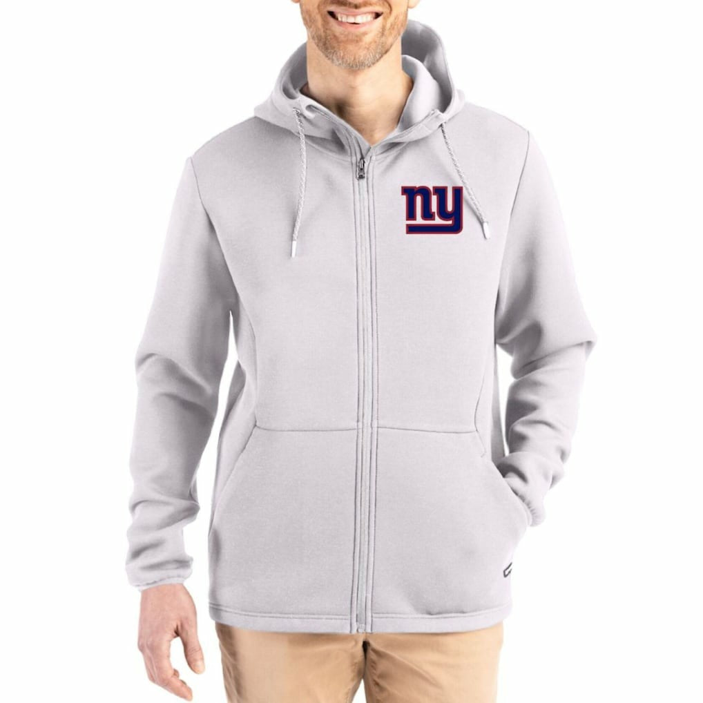 New York Giants  Cutter & Buck Roam Epic Comfort Recycled Full-Zip Hoodie Jacket