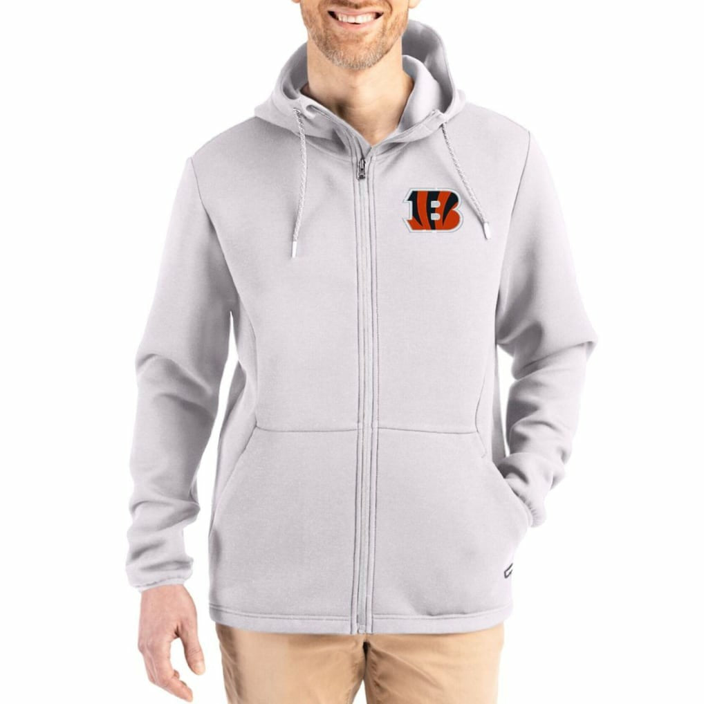 Cincinnati Bengals  Cutter & Buck Roam Epic Comfort Recycled Full-Zip Hoodie Jacket