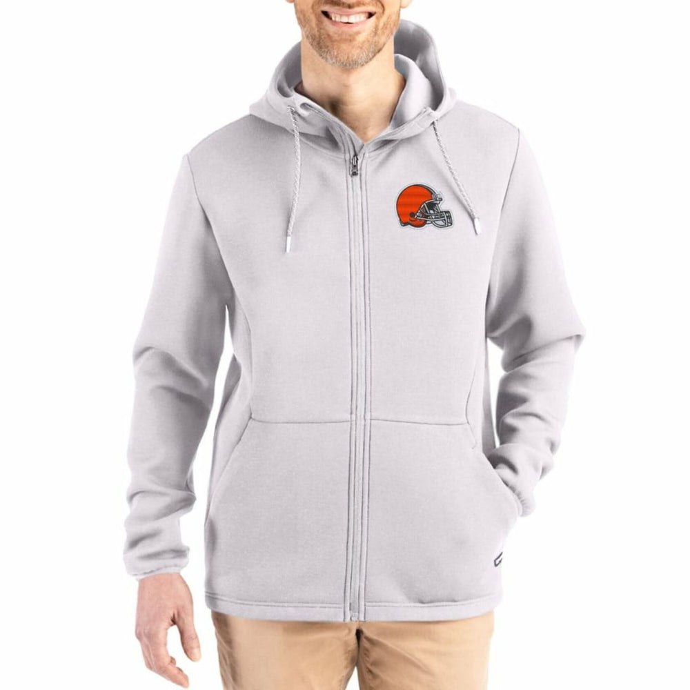 Cleveland Browns  Cutter & Buck Roam Epic Comfort Recycled Full-Zip Hoodie Jacket