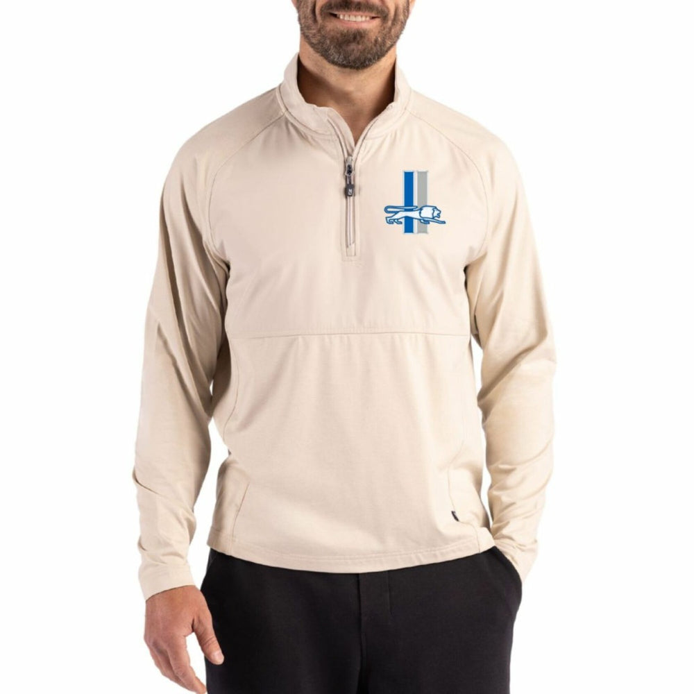 Detroit Lions  Cutter & Buck Adapt Eco Knit Hybrid Recycled Quarter-Zip Jacket