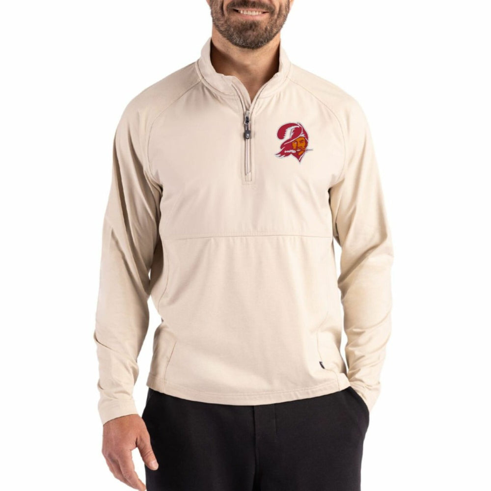 Tampa Bay Buccaneers  Cutter & Buck Adapt Eco Knit Hybrid Recycled Quarter-Zip Jacket