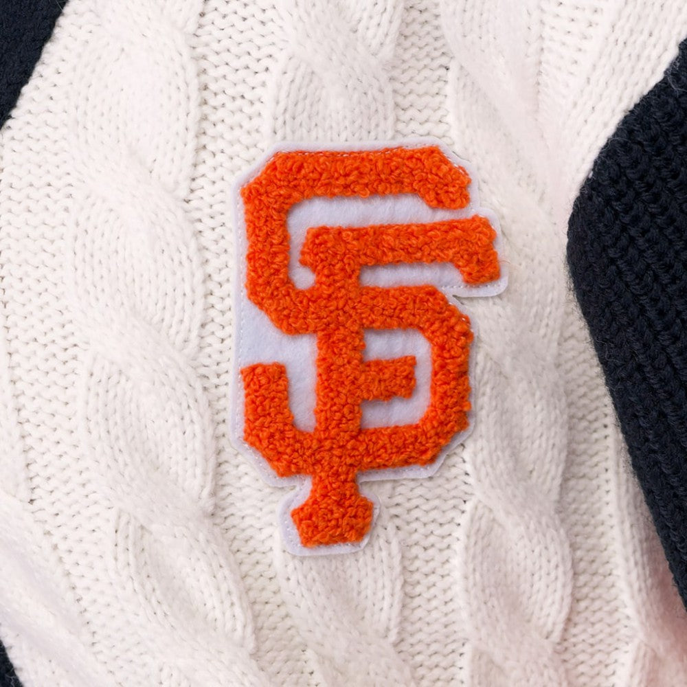 San Francisco Giants Lusso Women's Shyla Knit V-Neck Full-Zip Sweater | MLB Online